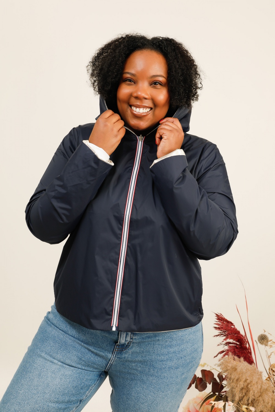 Manteaux Femme Marine LAURA JO 20047GT #c Efashion Paris