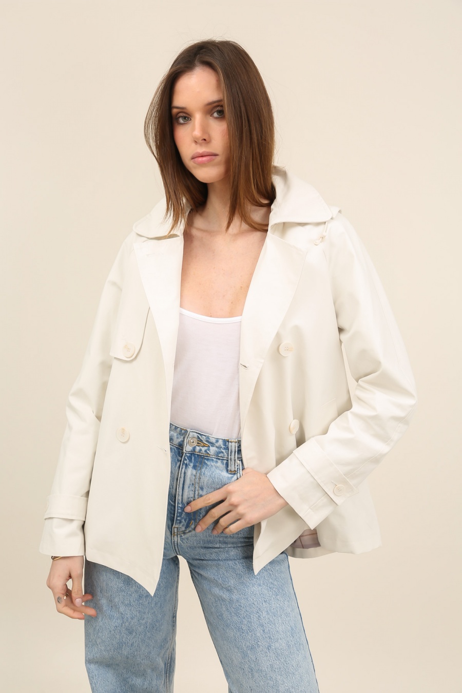 Trenchs Femme Beige LAURA JO 6081 #c Efashion Paris