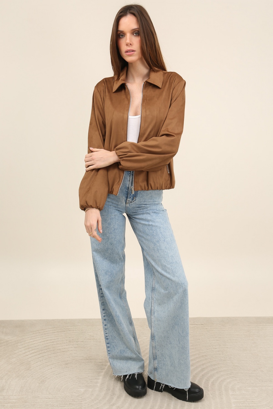 Vestes  Femme Rose nude LAURA JO 6114 #c Efashion Paris