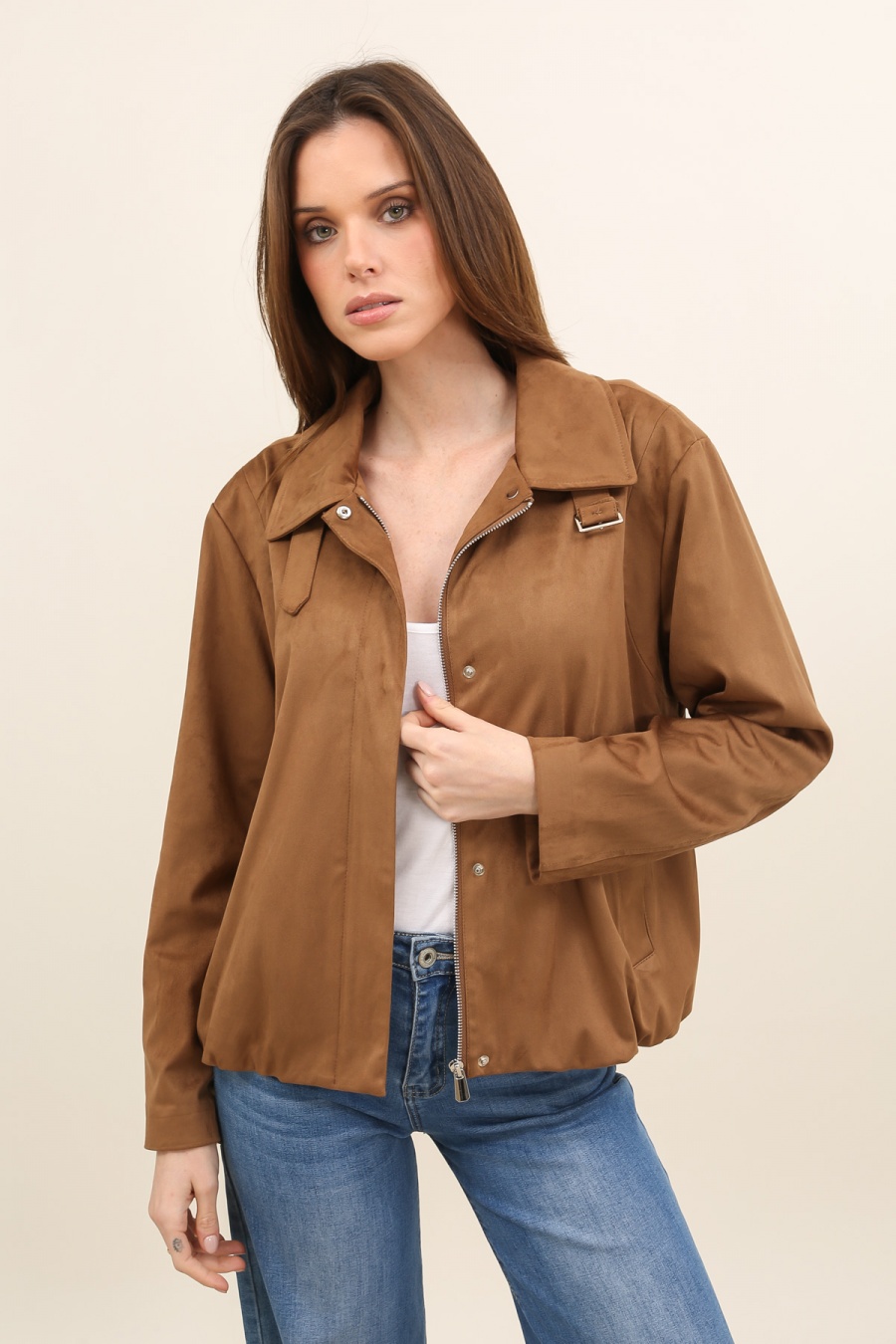 Vestes  Femme Rose nude LAURA JO 6132 #c Efashion Paris