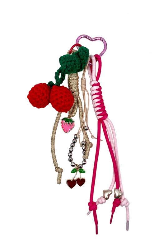 Porte-clés Accessoires Rouge BY OCEANE PTC-22-CERISES-COTON Efashion Paris