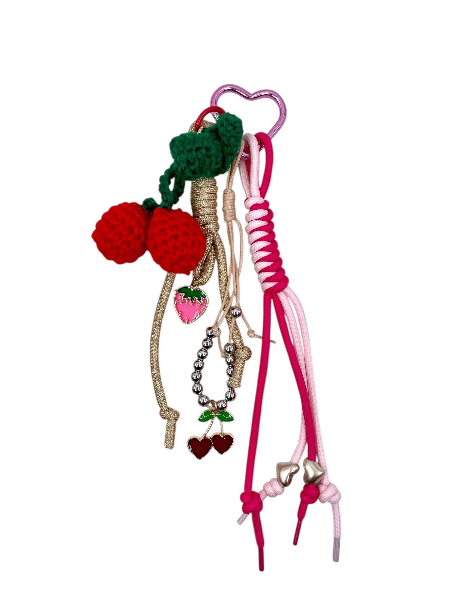 Porte-clés Accessoires Rouge BY OCEANE PTC-22-CERISES-COTON #c Efashion Paris