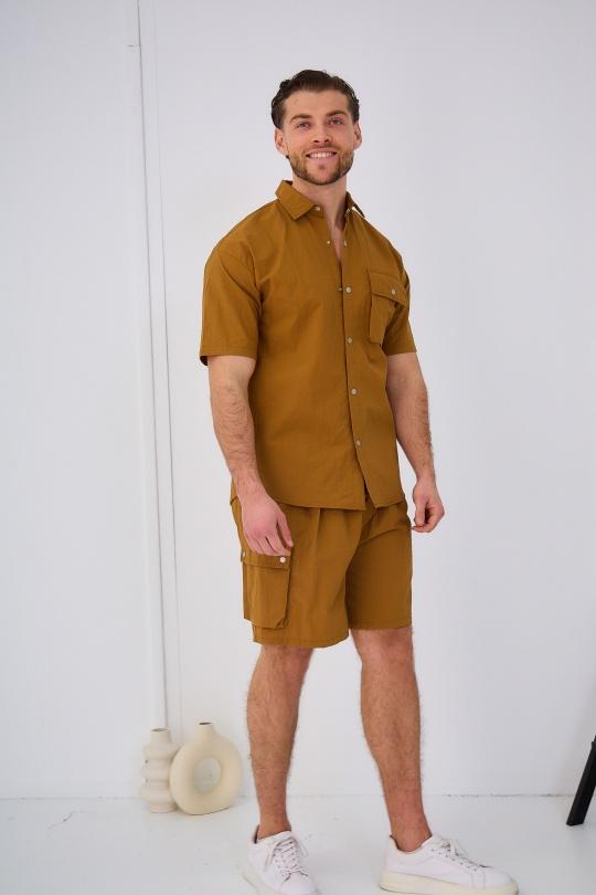 Conjunto de pantalones cortos Hombre Terra-cota OMNIMEN MG-1002 Efashion Paris