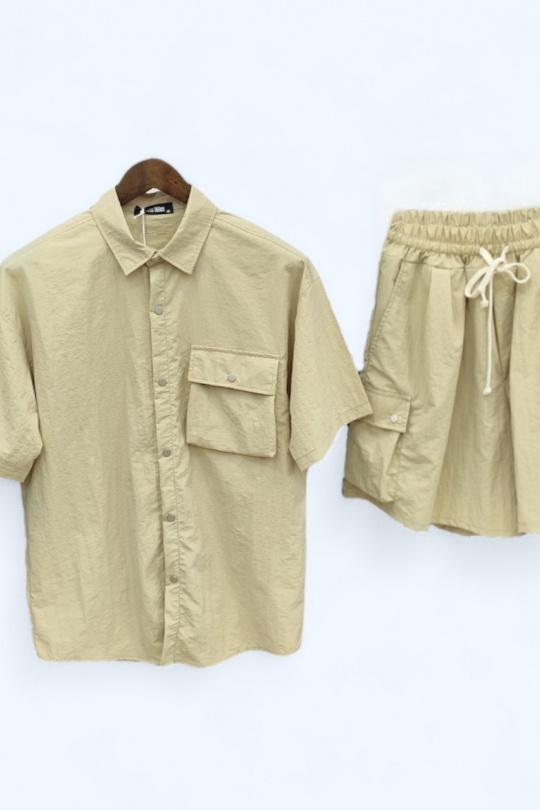 Conjunto de pantalones cortos Hombre Terra-cota OMNIMEN MG-1002 Efashion Paris