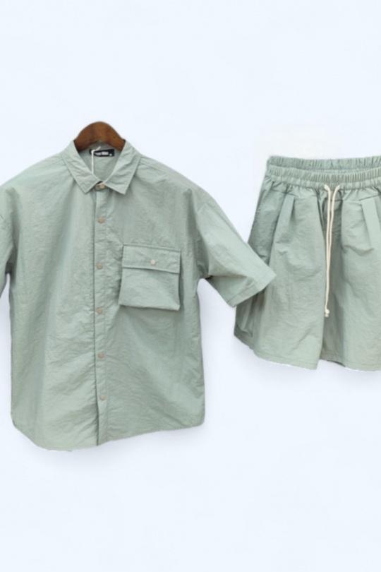 Shorts set Men Green water OMNIMEN MG-1002 Efashion Paris