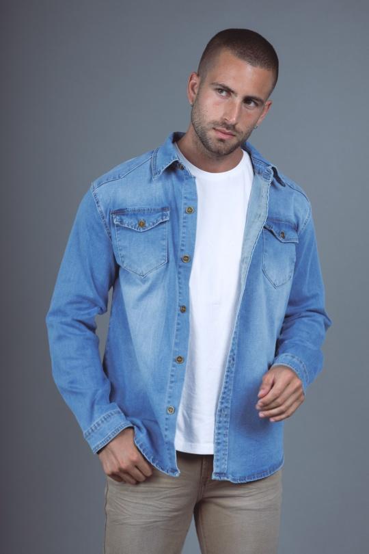 Chemises Homme Bleu clair OMNIMEN 270 Efashion Paris