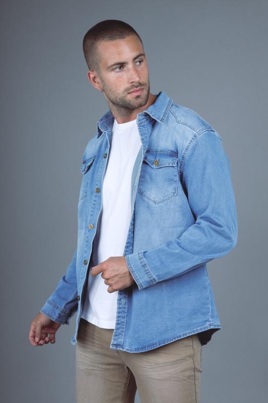 Chemises Homme Bleu clair OMNIMEN 270 Efashion Paris