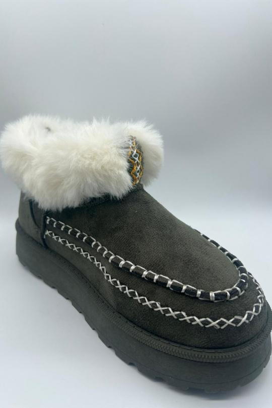 Bottines Chaussures Kaki COCO PERLA 5494 Efashion Paris