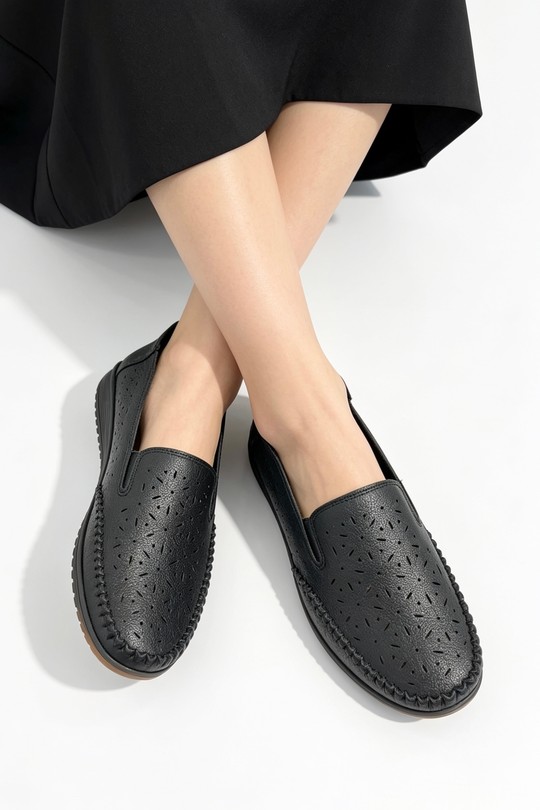 Mocassins Chaussures Noir COCO PERLA 3710 Efashion Paris