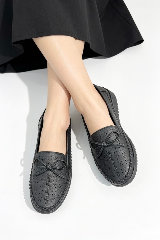 Mocassins Chaussures Noir COCO PERLA 3714 Efashion Paris