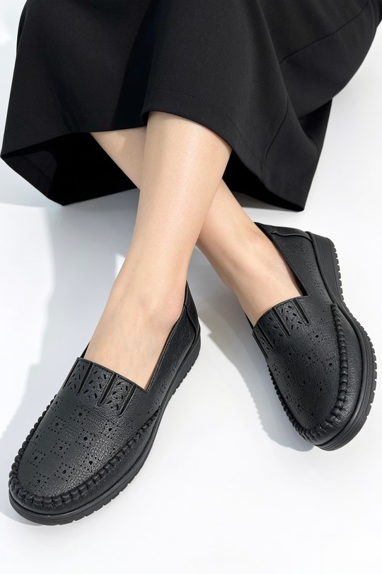 Mocassins Chaussures Noir COCO PERLA 3709 Efashion Paris