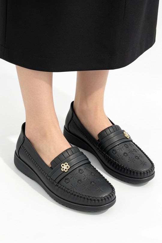 Mocassins Chaussures Noir COCO PERLA 3707 Efashion Paris