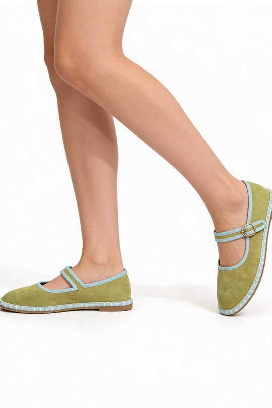 Ballerines Chaussures Kaki COCO PERLA 3763 Efashion Paris