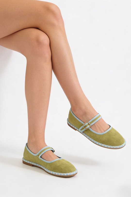 Ballerines Chaussures Kaki COCO PERLA 3763 Efashion Paris