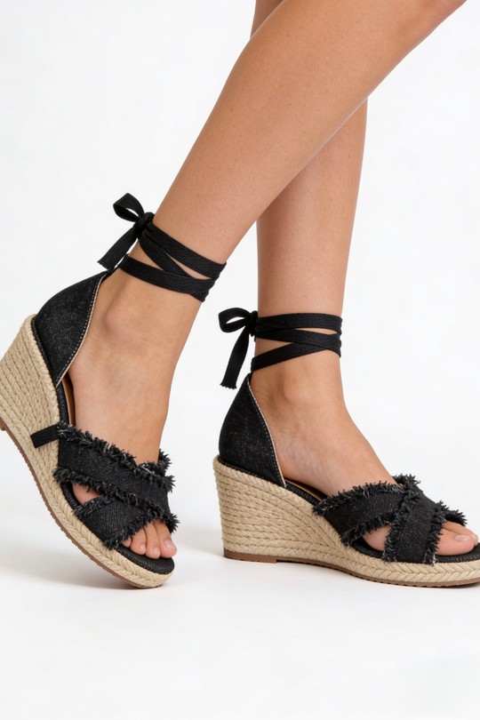 Compensées Chaussures Noir COCO PERLA 3507 Efashion Paris