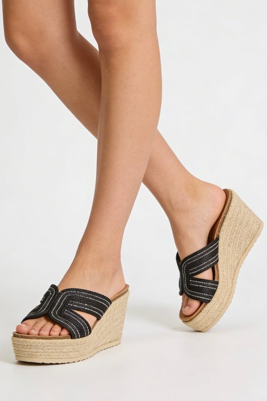 Compensées Chaussures Noir COCO PERLA 3503 Efashion Paris