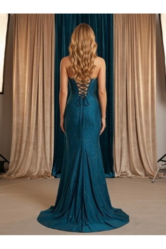 Abiti maxi Donna Peacock blue Pink Boom F8037 Efashion Paris