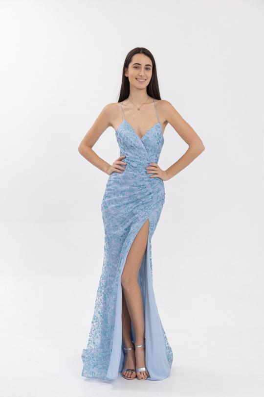 Robes de soirée Femme Bleu royal Pink Boom F8055 Efashion Paris