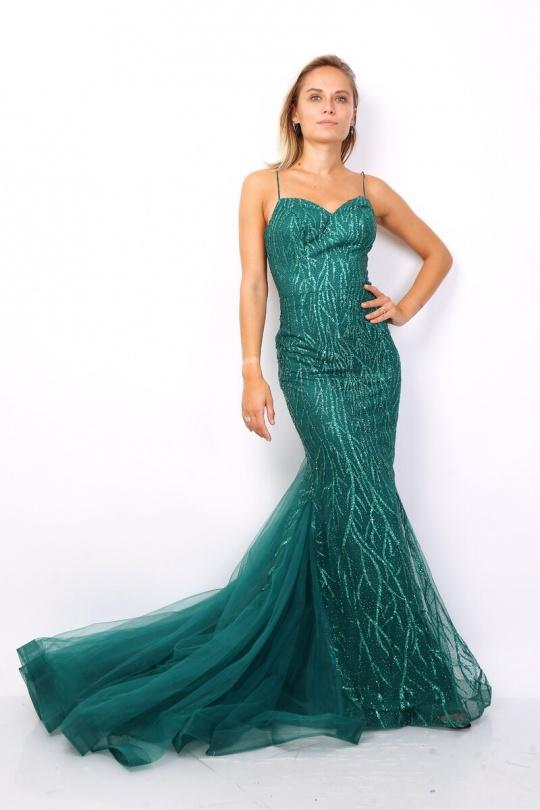 Robes de soirée Femme Vert canard Pink Boom F8034 Efashion Paris