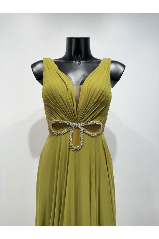 Robes de soirée Femme Kaki Pink Boom F8068 Efashion Paris