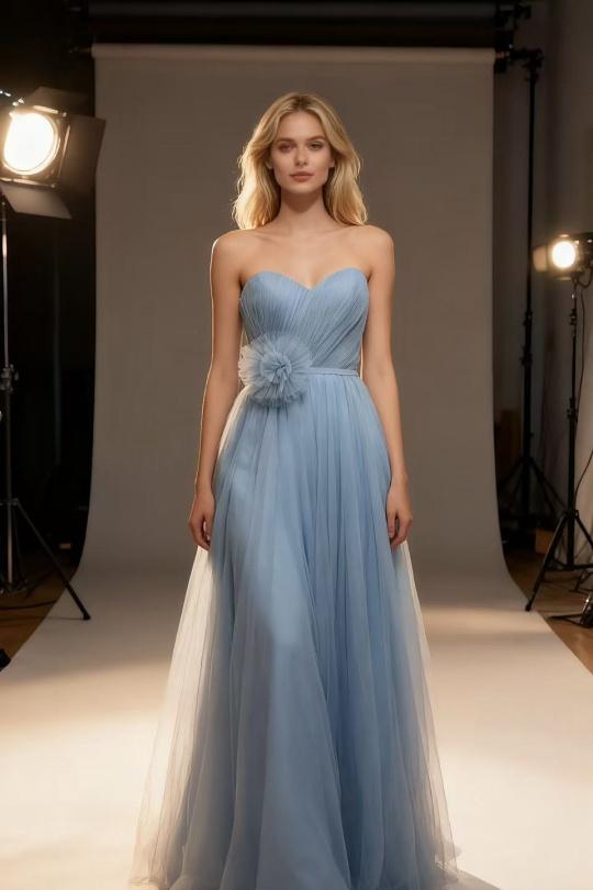 Robes de soirée Femme Bleu jean Pink Boom F86013 Efashion Paris