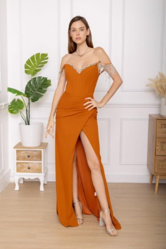 Robes de soirée Femme Kaki Pink Boom F86028 Efashion Paris