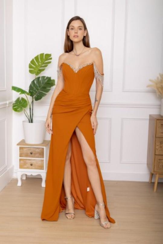 Robes de soirée Femme Kaki Pink Boom F86028 Efashion Paris