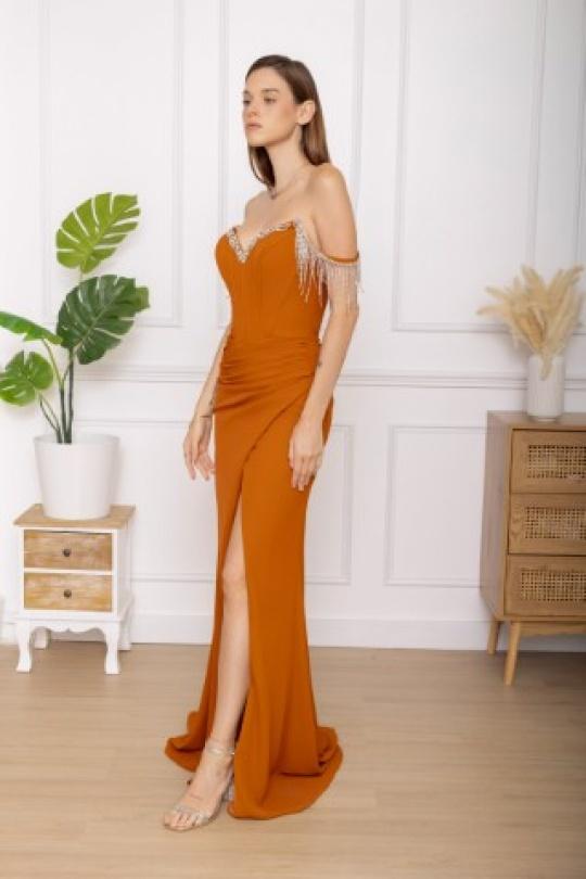 Robes de soirée Femme Kaki Pink Boom F86028 Efashion Paris
