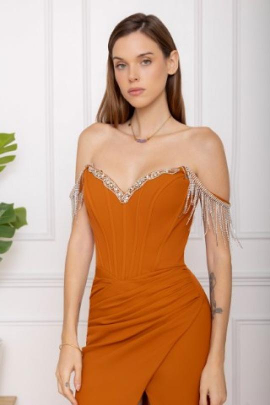 Robes de soirée Femme Kaki Pink Boom F86028 Efashion Paris