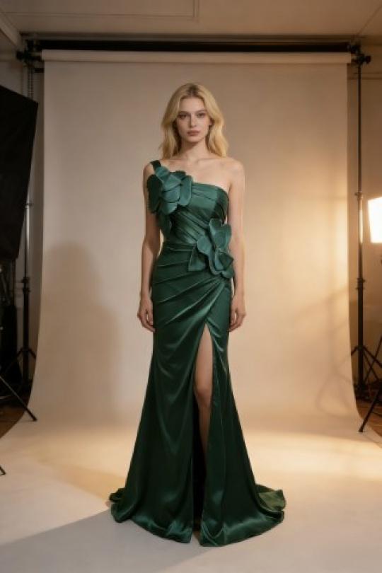 Robes de soirée Femme Vert canard Pink Boom F86011 Efashion Paris