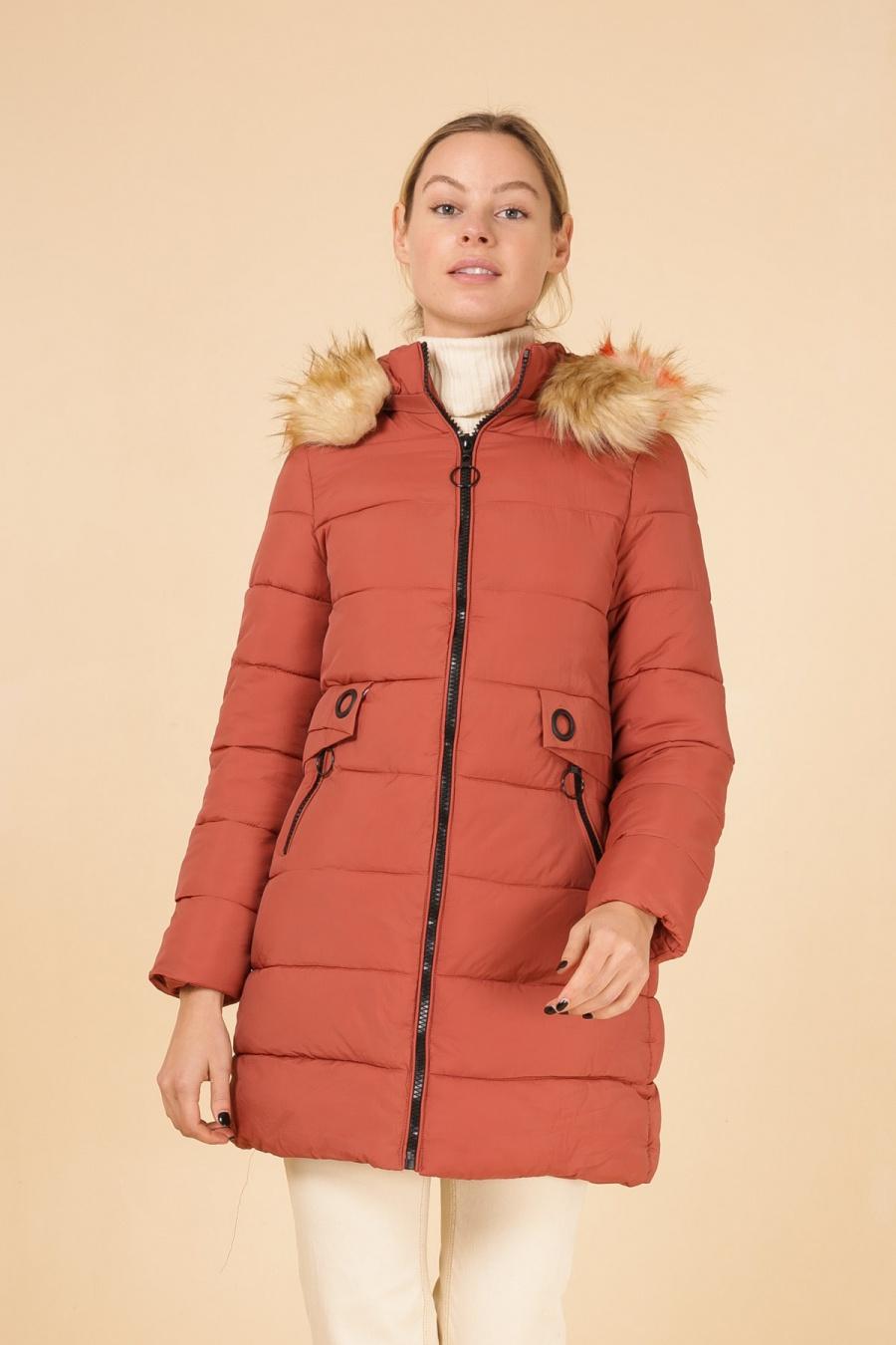 Doudounes Femme Rouge brique MACMAX B912 #c Efashion Paris