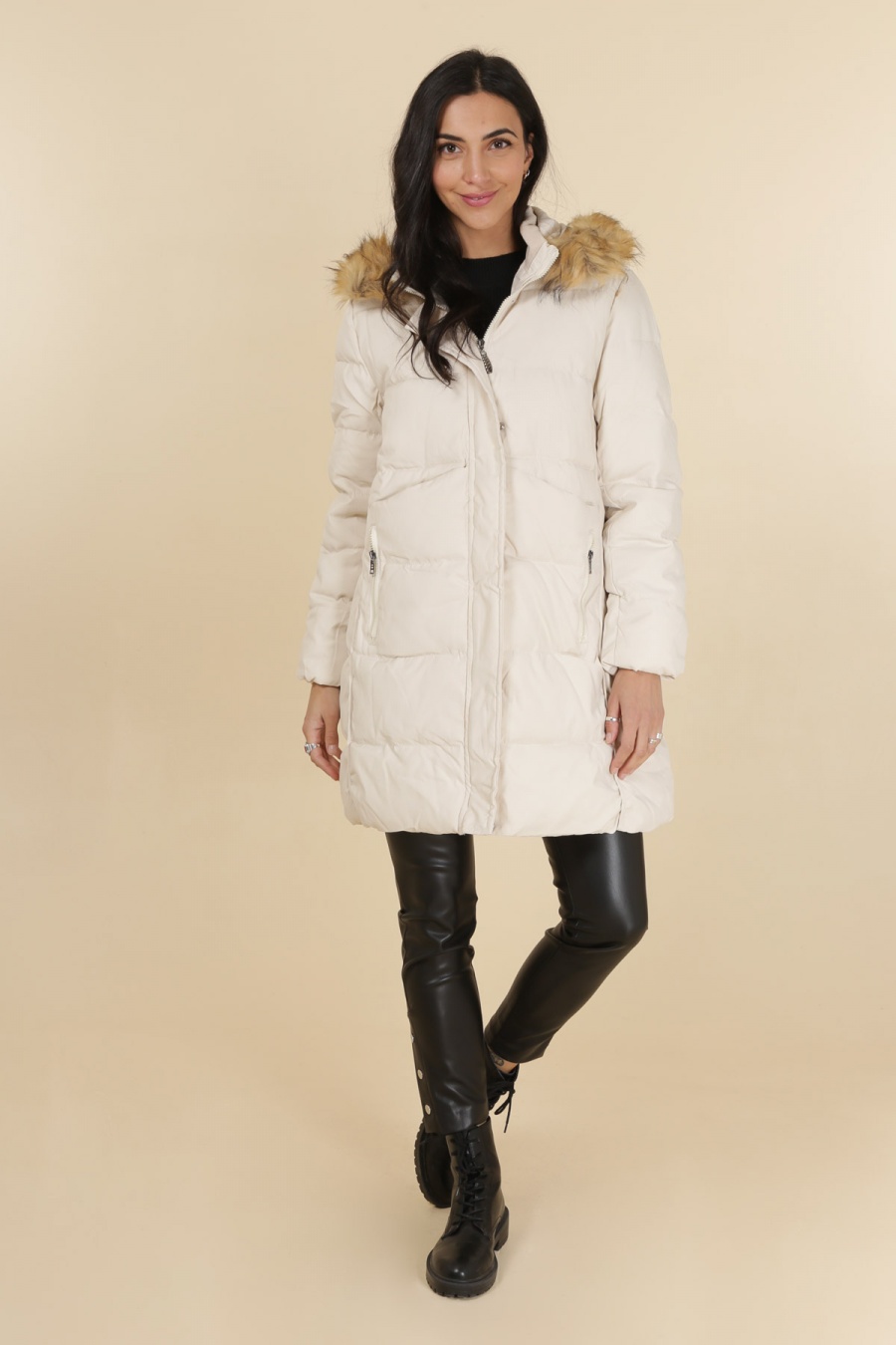 Doudounes Femme Beige MACMAX C2667 #c Efashion Paris