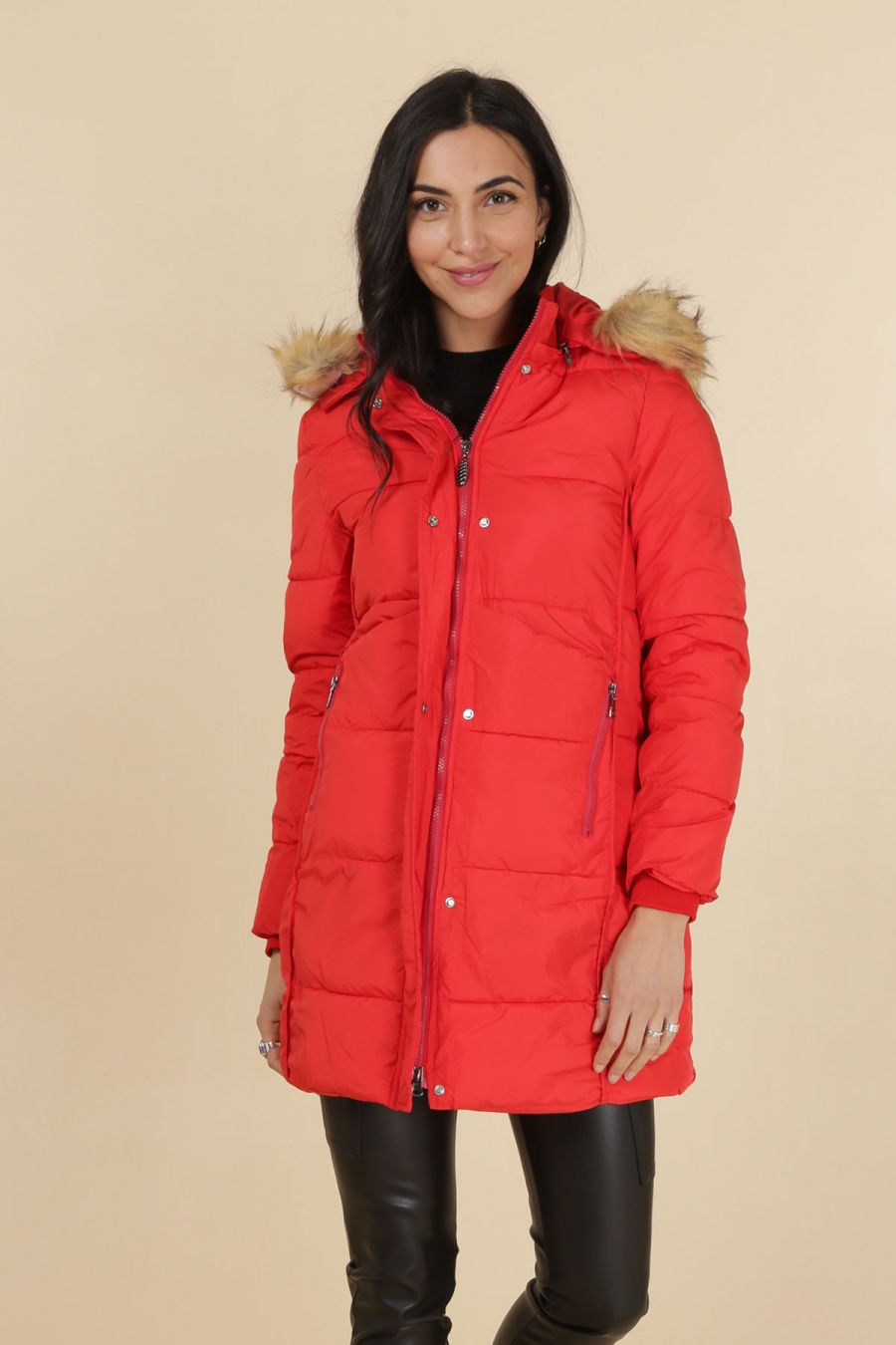 Doudounes Femme Rouge MACMAX C2667 #c Efashion Paris