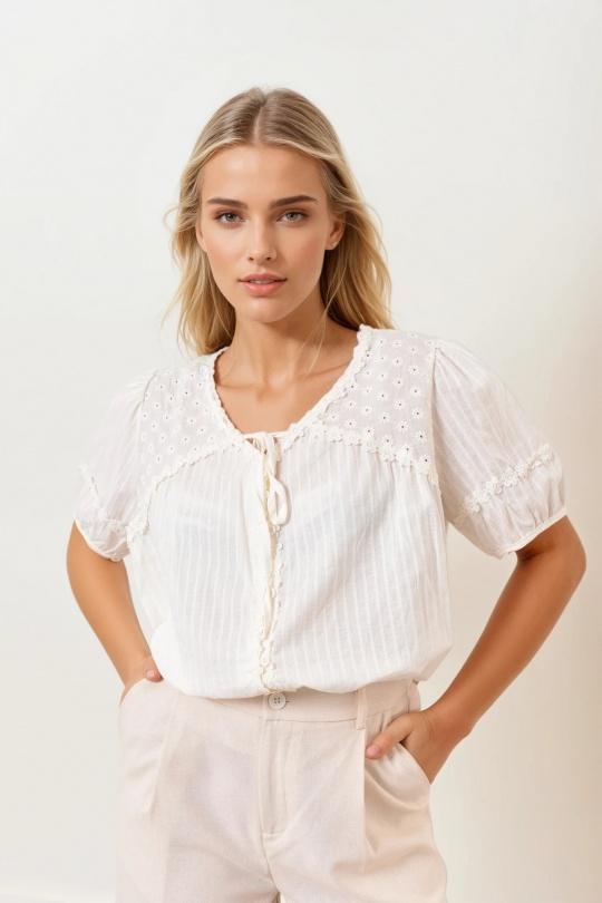 Top Donna Cream Misskoo 2580D Efashion Paris