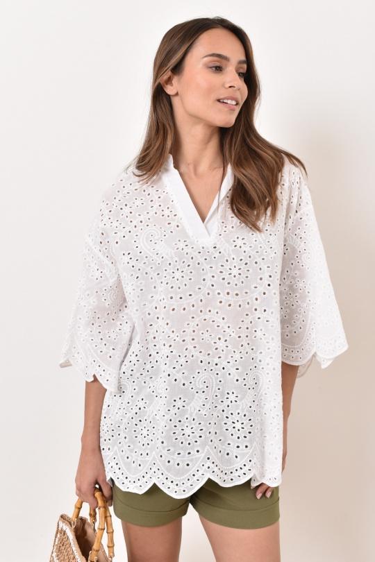 Blouses Femme Blanc Misskoo A3313 Efashion Paris