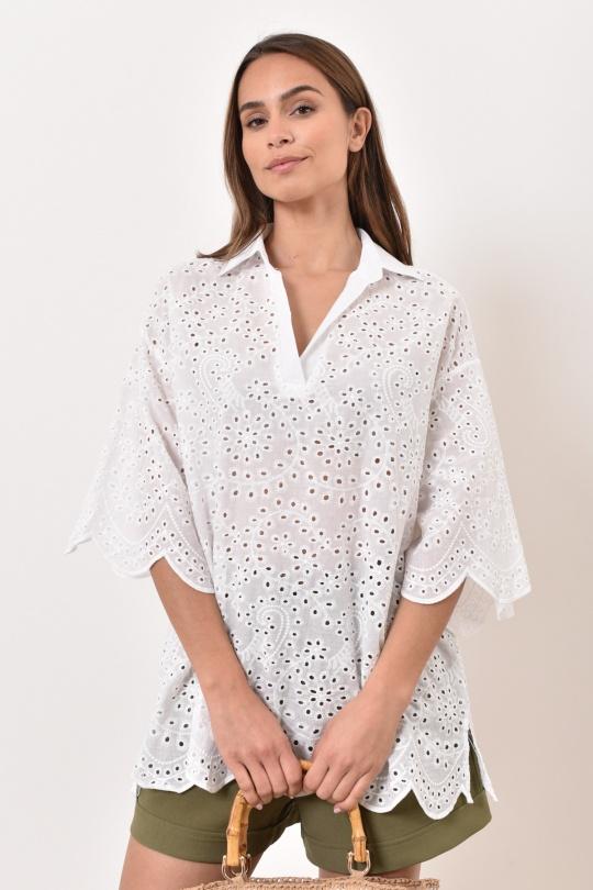 Blouses Femme Blanc Misskoo A3313 Efashion Paris