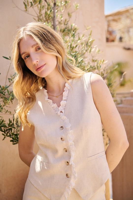 Cárdigans Mujer Beige Misskoo B596 Efashion Paris