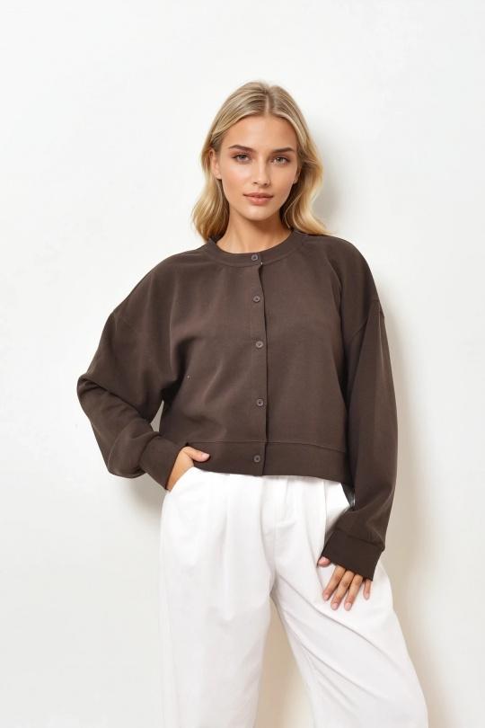 Cardigan Donna Brown Misskoo 72062 Efashion Paris