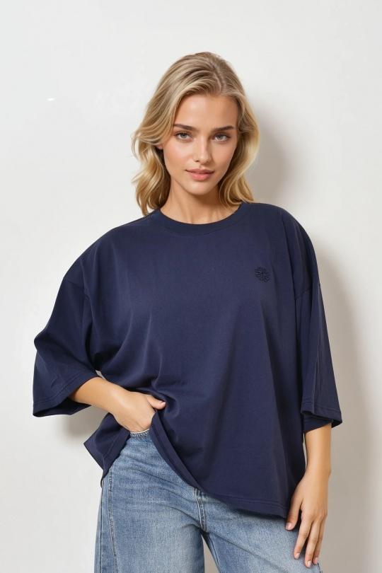T-shirts Donna Navy blue Misskoo 30355 Efashion Paris