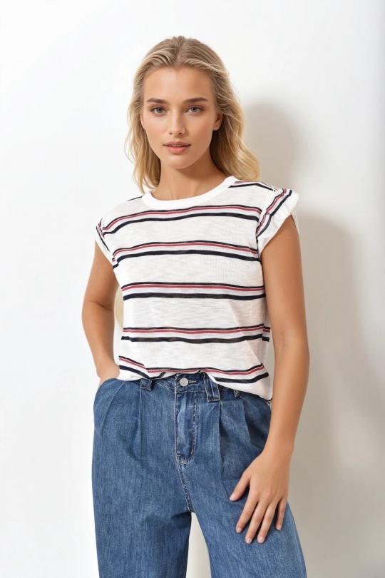 T-shirts Femme Blanc Misskoo 552 Efashion Paris