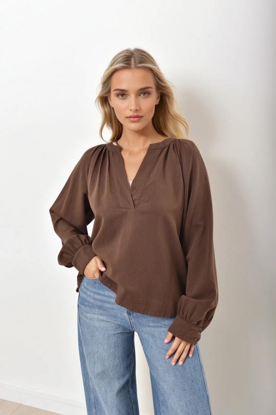 Blouses Women Brown Misskoo J0899 Efashion Paris