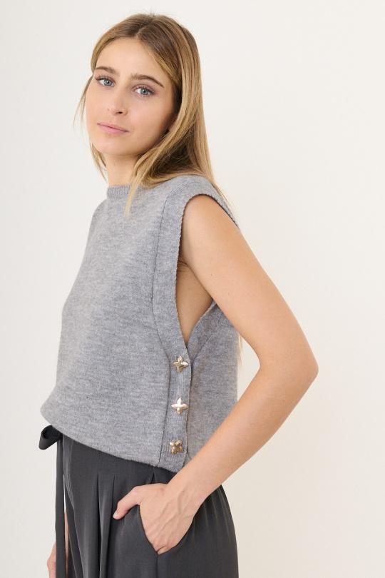 Jumpers Women Grey Misskoo Q2528 Efashion Paris
