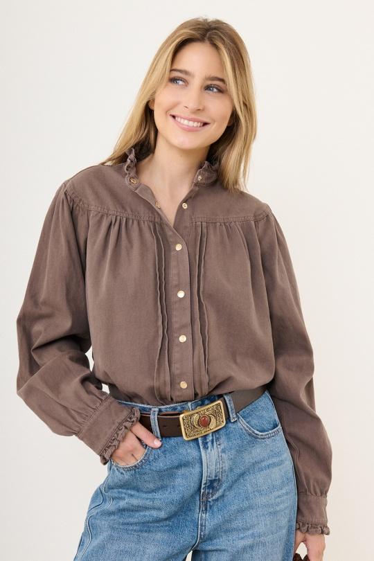 Shirts Women Brown Misskoo J0897 Efashion Paris
