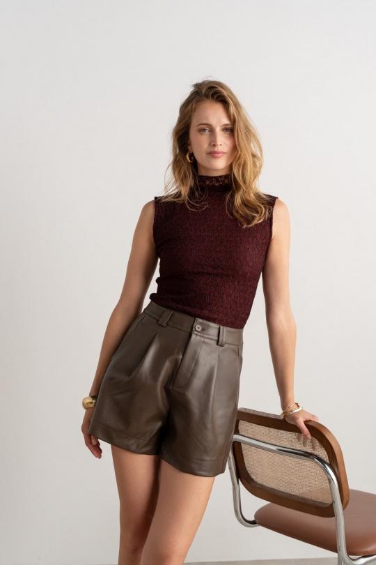 Tops Women Burgundy Misskoo FK116 Efashion Paris