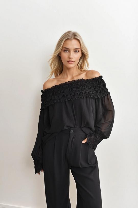 Tops Femme Noir Misskoo FK20 Efashion Paris