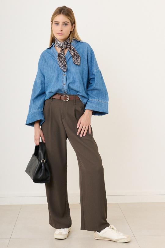 Trousers Women Brown Misskoo 23091 Efashion Paris