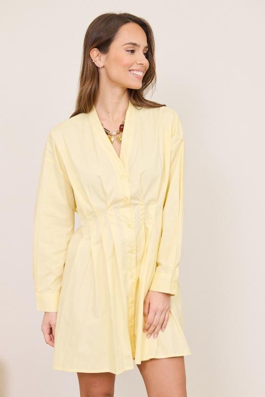 Robes courtes Femme Jaune Misskoo FGDW165-2 Efashion Paris