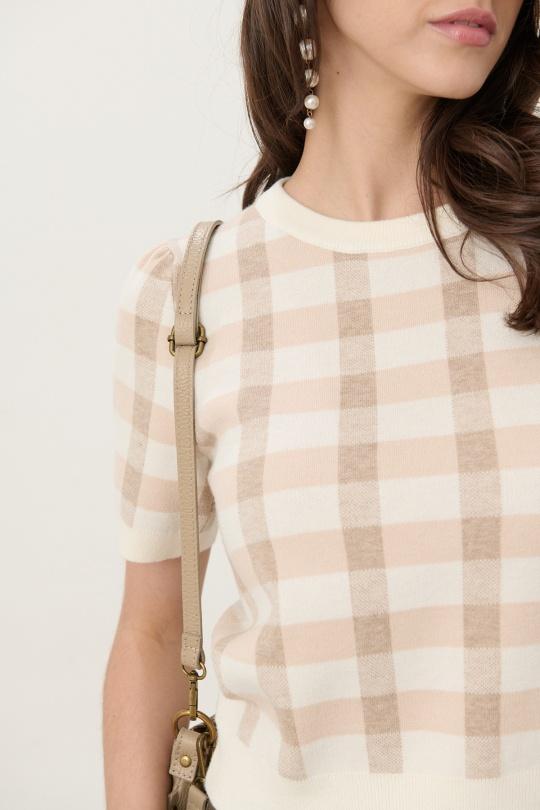 Tops Femme Beige Misskoo YZ-3350 Efashion Paris