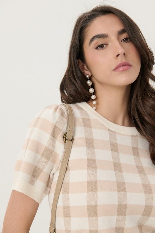 Tops Femme Beige Misskoo YZ-3350 Efashion Paris