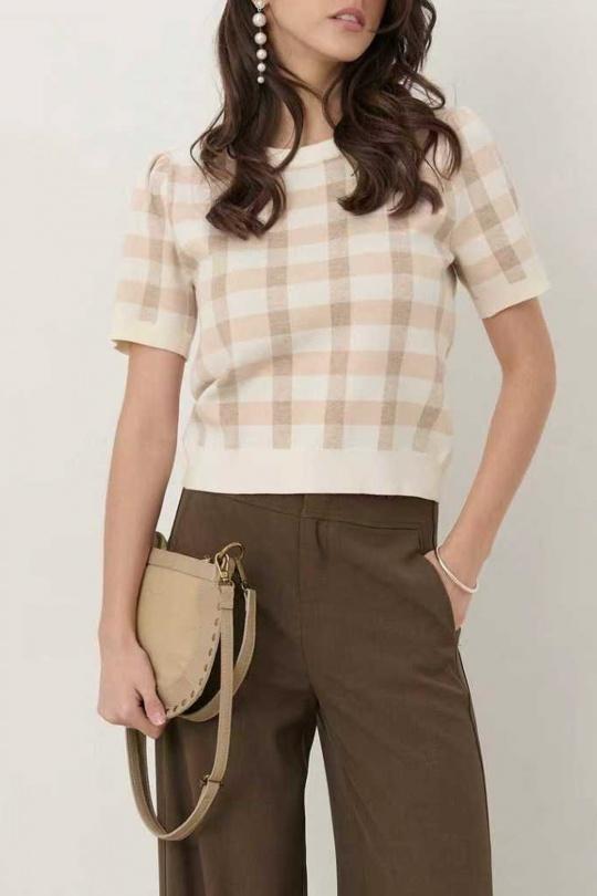 Tops Femme Beige Misskoo YZ-3350 Efashion Paris